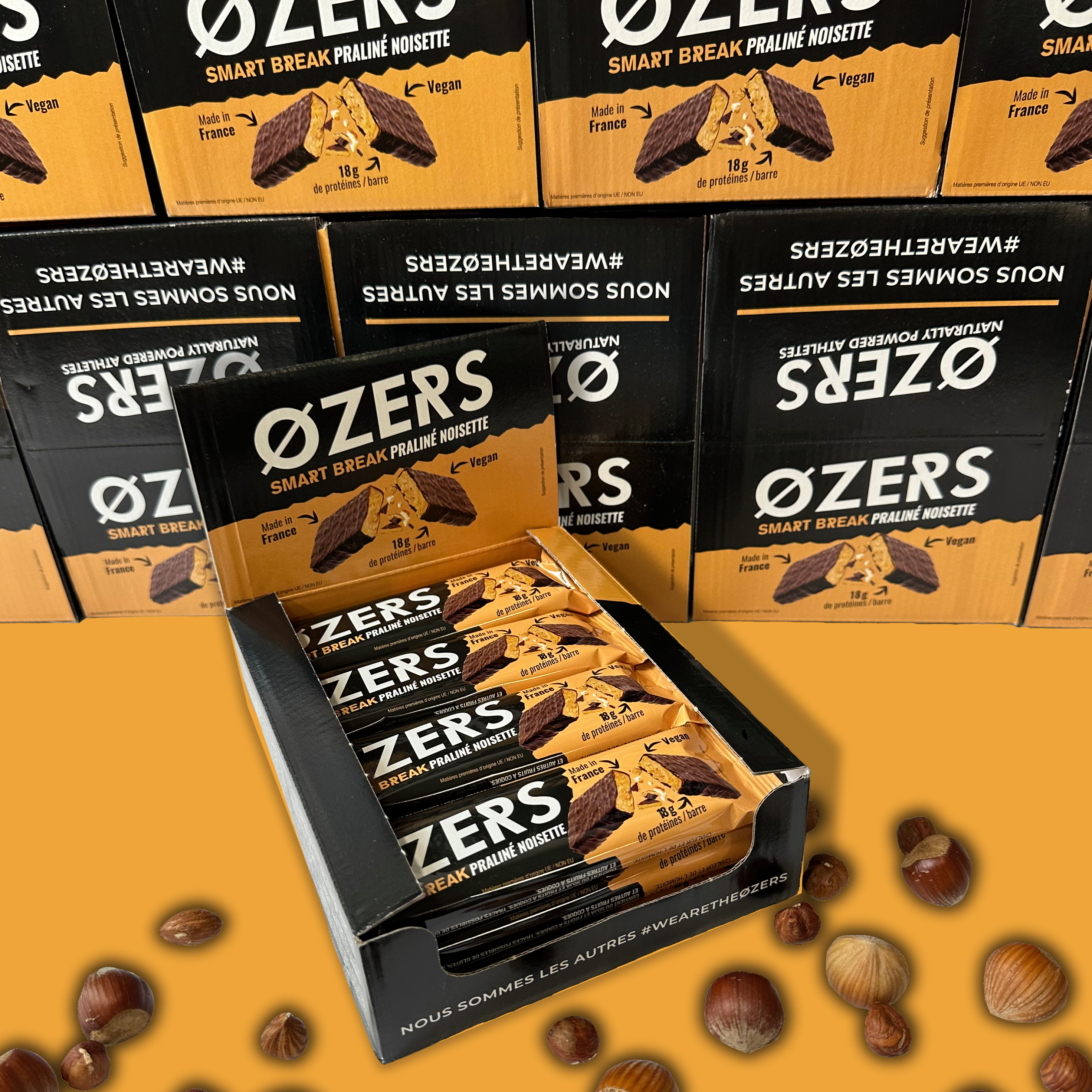 ØZERS - Hazelnut Praline Protein Bar - Vegan & Made in France