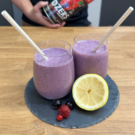 Smoothie protéiné fruits rouges citron