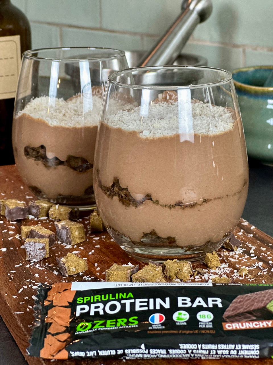 Tiramisu chocolat noisette spiruline